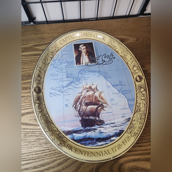 Captain James Cook Commemorative Plate Coca Cola Vintage - Picture 1 of 5